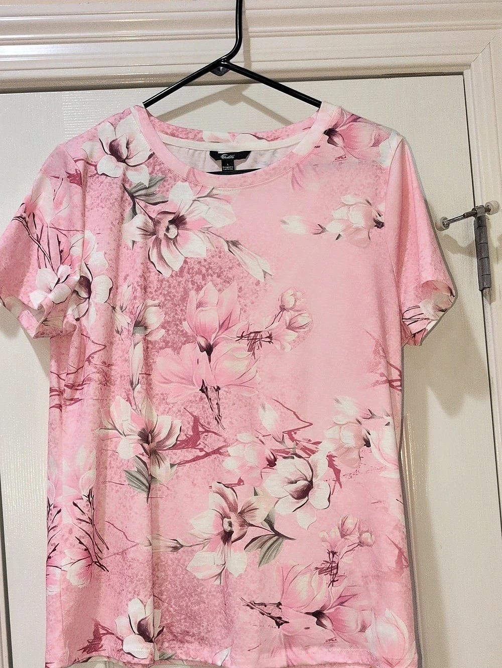 Shall We Floral Short Sleeve Top in Pink & White